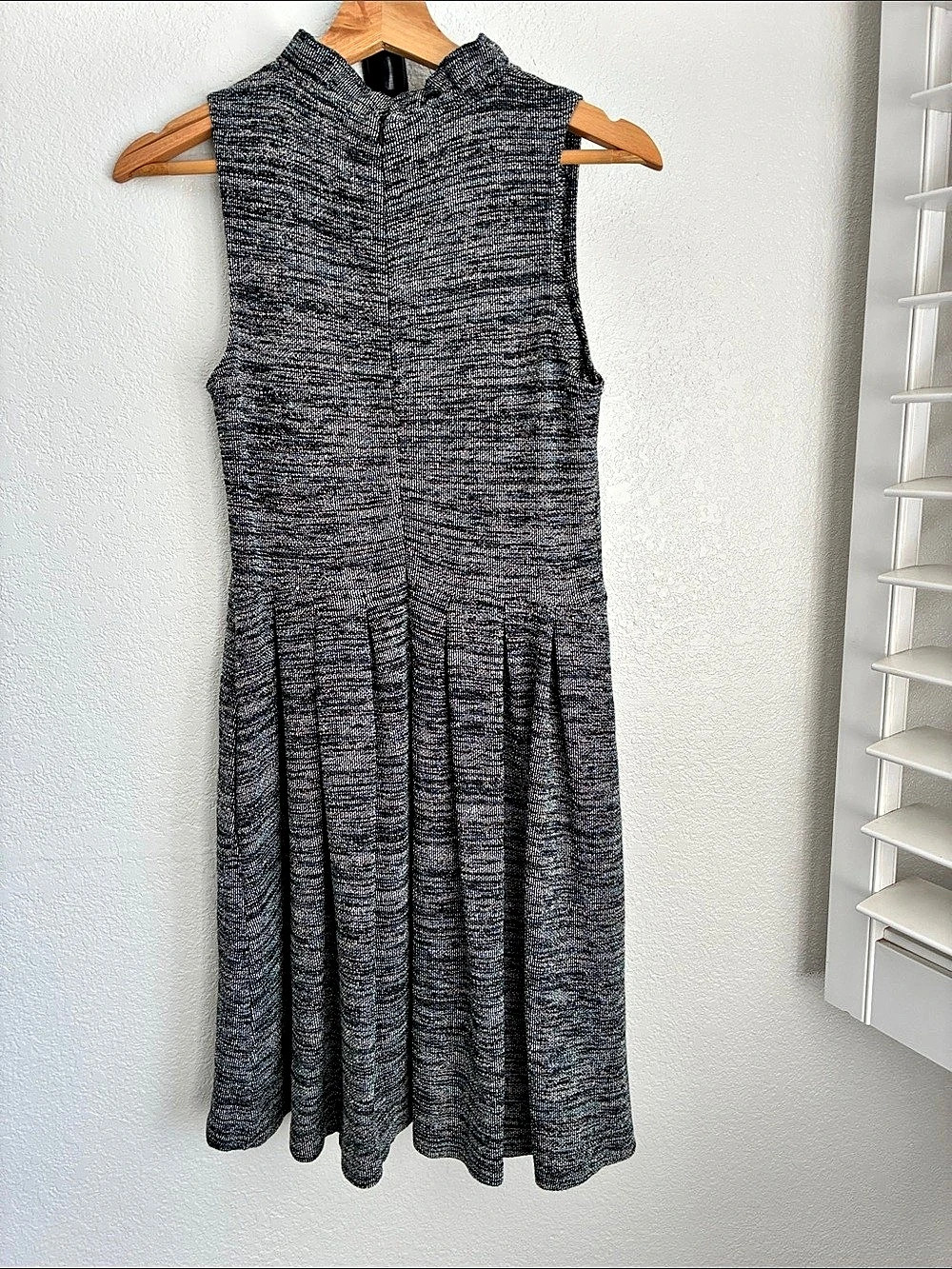 Ganni Textured Knit Midi Dress in Black & Blue Like New